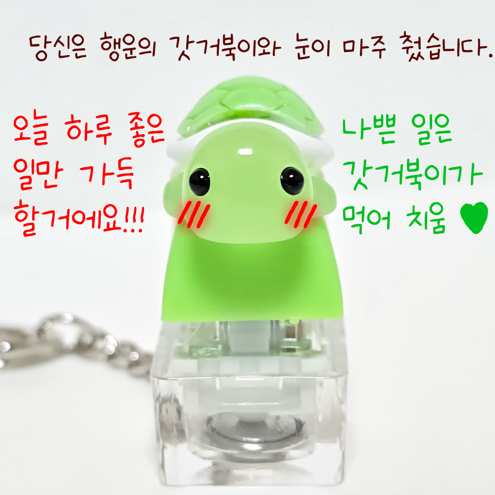 LED 기계식 키보드 키캡 키링 클릭커 거북이키링 갓거북이 야광 과일 거북이