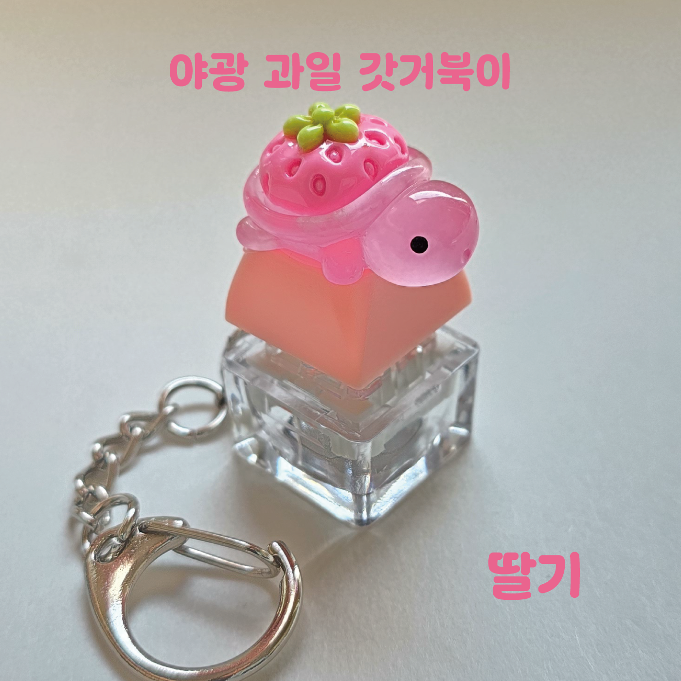 LED 기계식 키보드 키캡 키링 클릭커 거북이키링 갓거북이 야광 과일 거북이