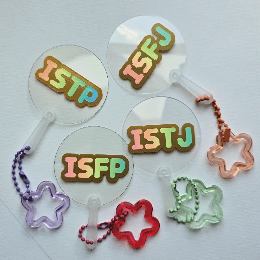 MBTI 미니부채 키링 | 투명 아크릴 응원용 커스텀 굿즈