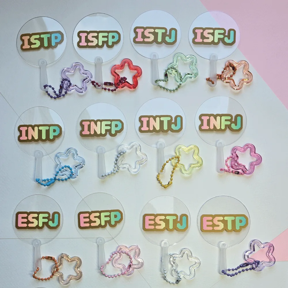 MBTI 미니부채 키링 | 투명 아크릴 응원용 커스텀 굿즈