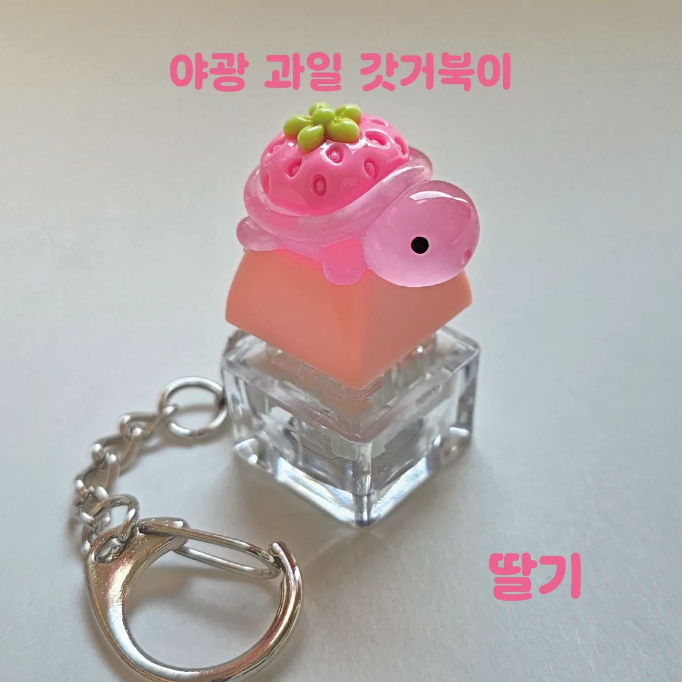 LED 기계식 키보드 키캡 키링 클릭커 거북이키링 갓거북이 야광 과일 거북이