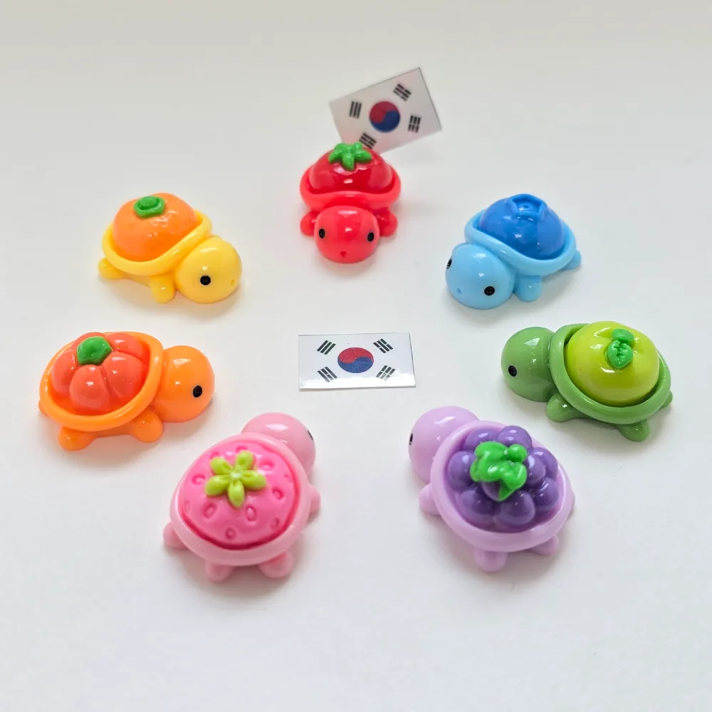 불투명 과일 거북이 키링 비즈 파츠 부자재 재료 DIY