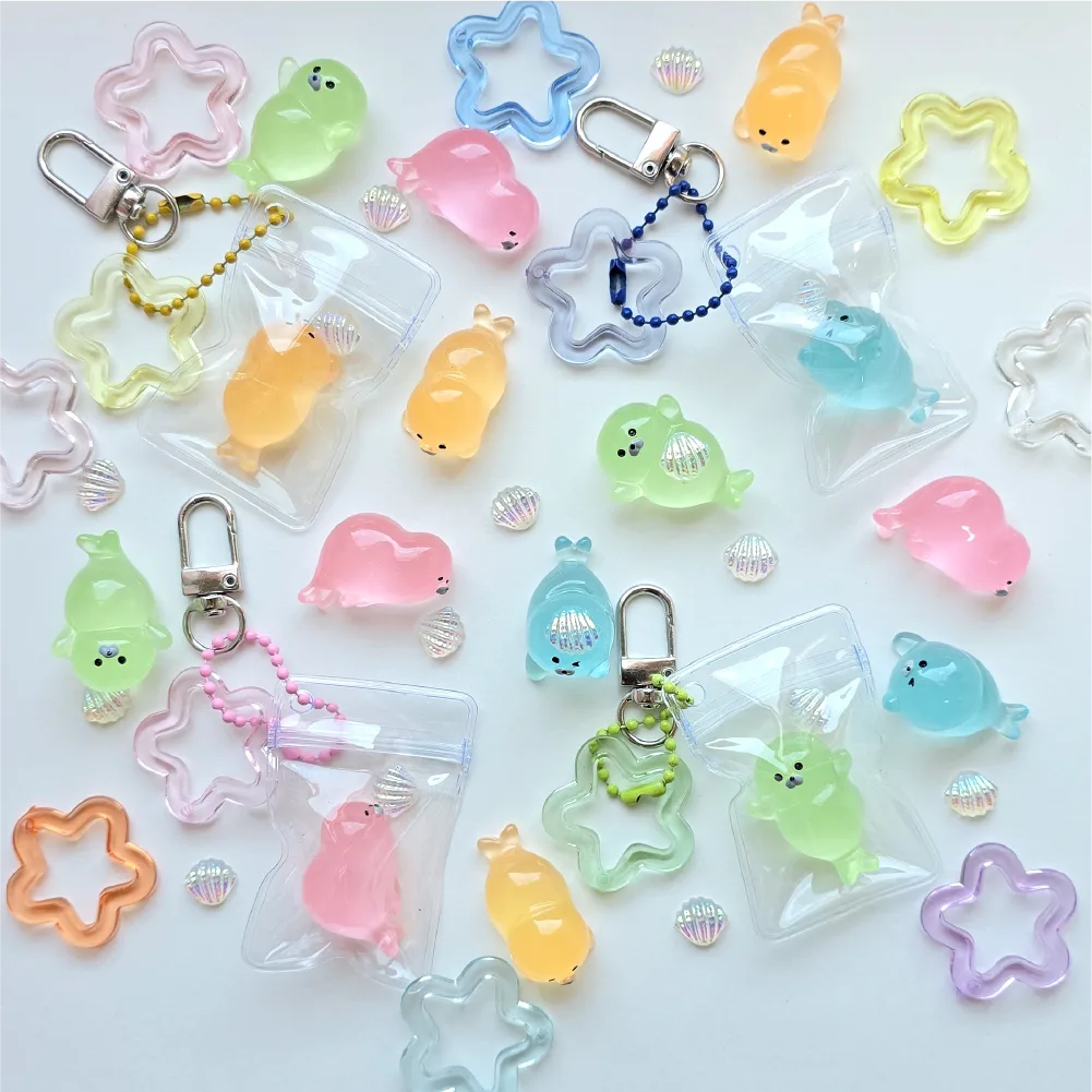 청해를 품은 물범 DIY 파우치 키링 만들기 야광 물범 비즈