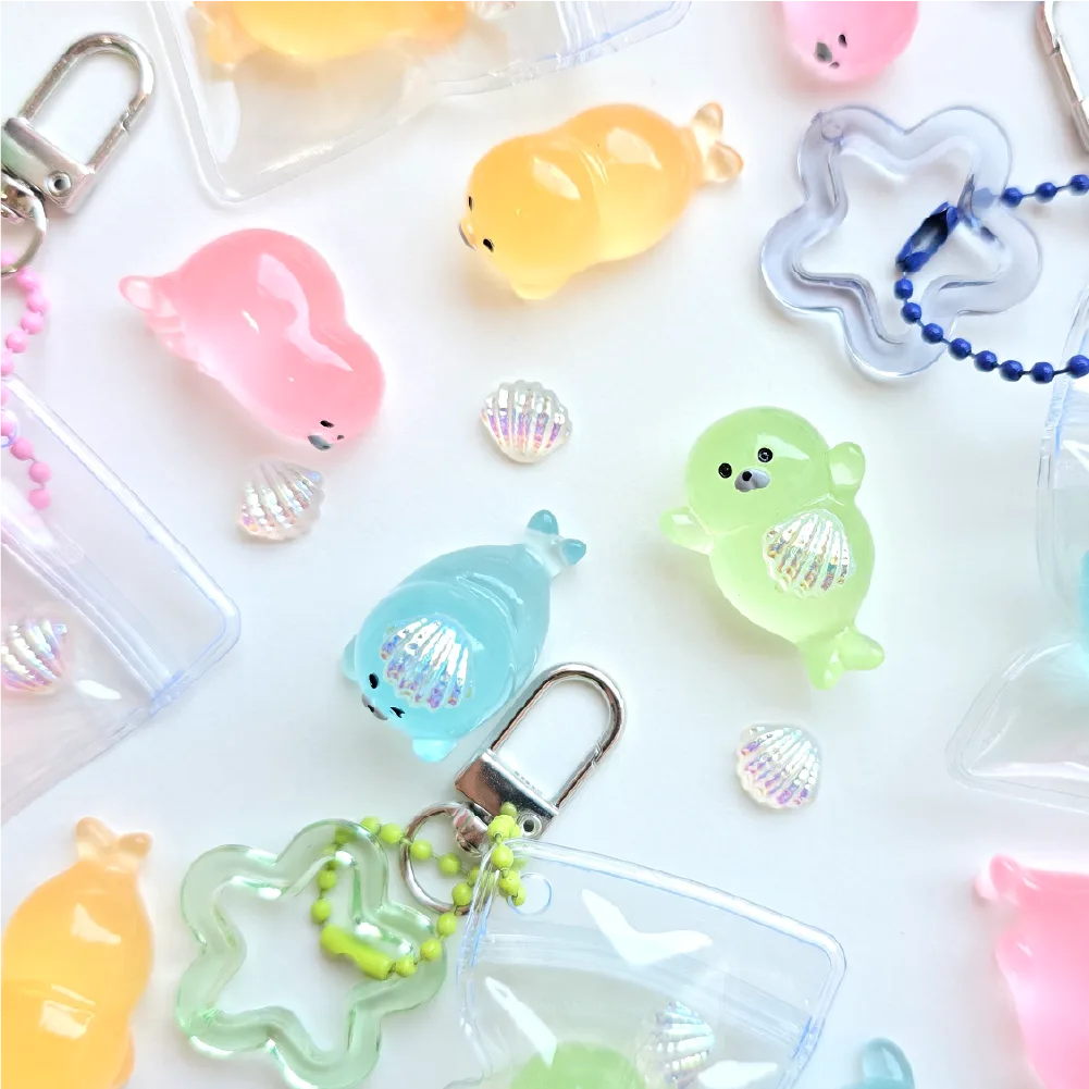 청해를 품은 물범 DIY 파우치 키링 만들기 야광 물범 비즈