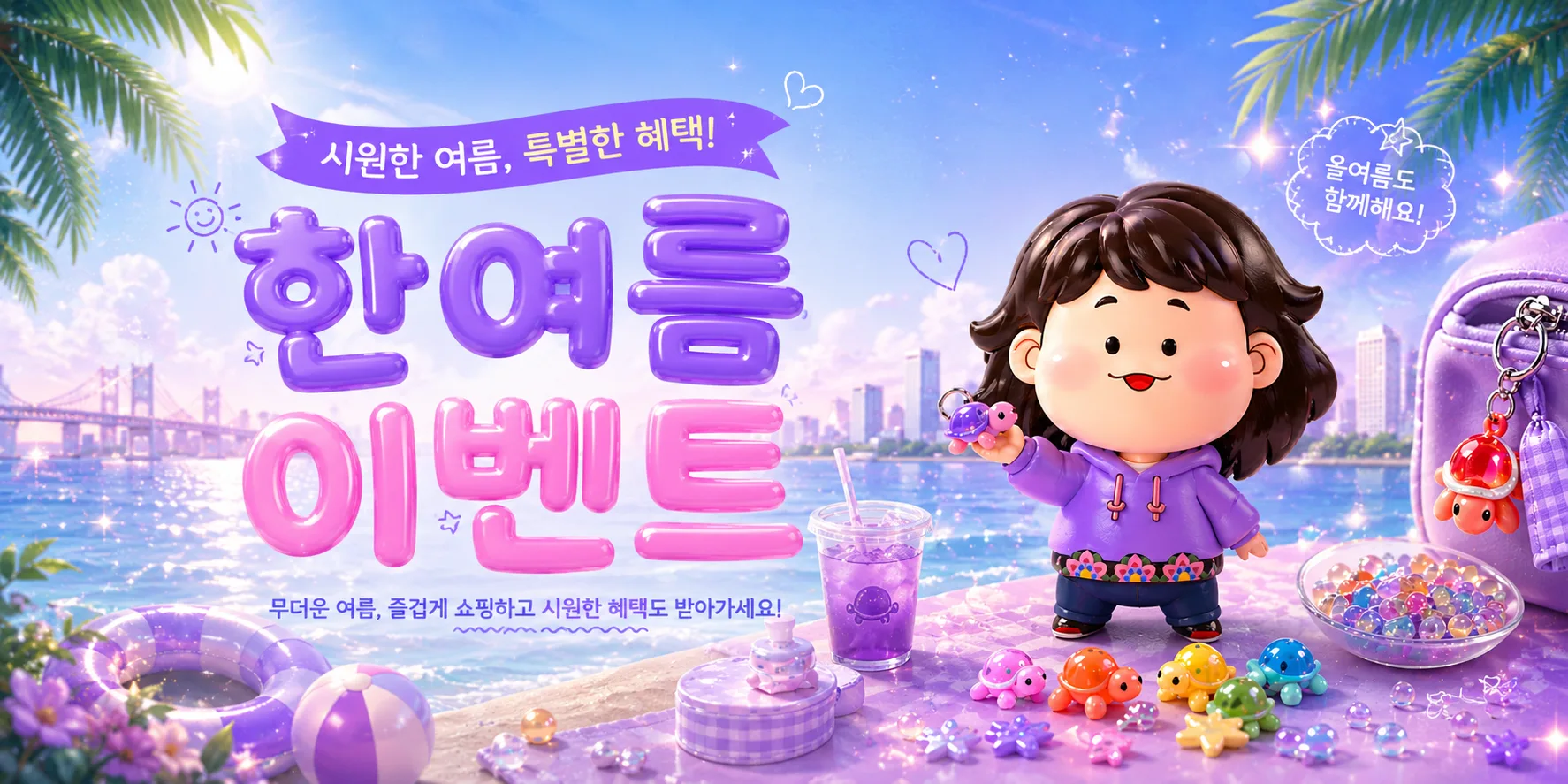 한여름 이벤트 LED 기계식 키보드 키캡 키링 클릭커